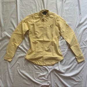 Ralph Lauren Yellow Slim-fit Button Down Size 0